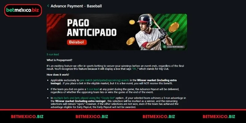 Prepayment - Baseball BetMexico Early Payout Feature 2 early-payout-feature-for-prepayment-baseball
